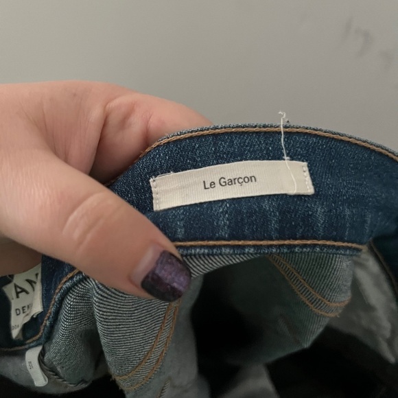 FRAME Denim Women's Le Garcon Ripped Distressed Cuffed Blue Jeans Size 31 - Picture 8 of 11